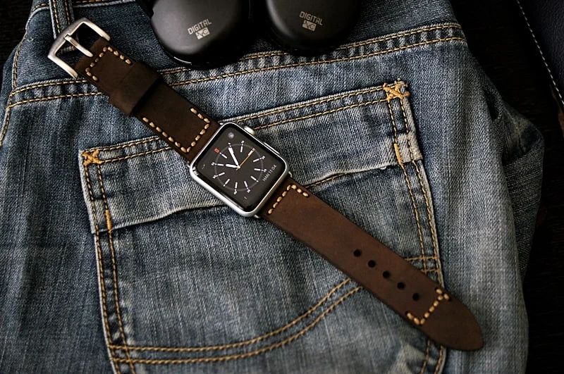 AWBF2626-D5 handgefertigt Vintage Leder Uhrenarmband incl. Lugs Adapter für Apple Watch (oder Apple Watch Sport) 42mm oder 38mm – Bild 4